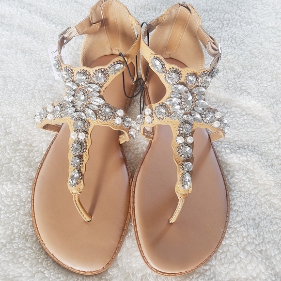 torrid Shoes - Torrid Tan Faux Leather & Rhinestone Sandals 8W